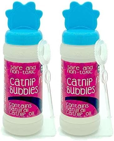 Pet Touch x 120 ml Catnip Fun Bubbles für Katzen und Kätzchen, enthält NATÜRLICHES KATZENMINZE-ÖL für interaktives Spielen, 2 x Blau, 240 ml von Pet Touch