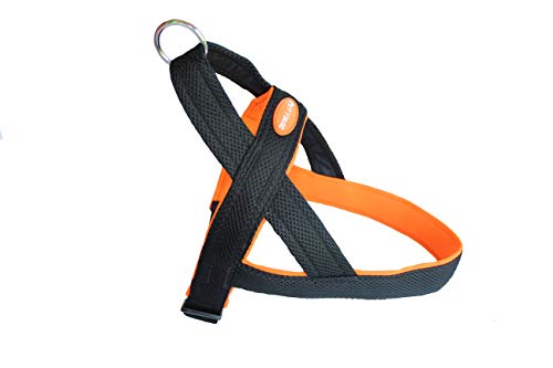 Pet Tribe Geschirr XL Mesh Neopren Halley 40-45 cm / 62/75-98 cm Black/Orange - 170 g von Pet Tribe