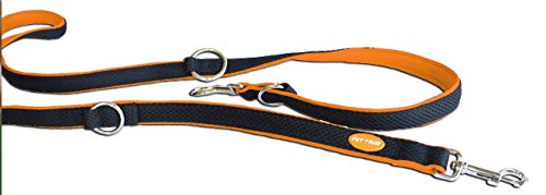 Pet Tribe Rechtslaufleine Mesh Neopren 20-25 cm / 200 cm Black/Orange - 200 g von Pet Tribe