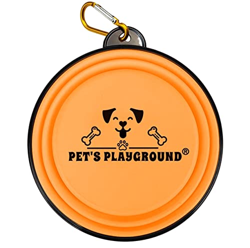 Pet's Playground Reisenapf für Hunde, 350 ml, Orange von Pet's Playground