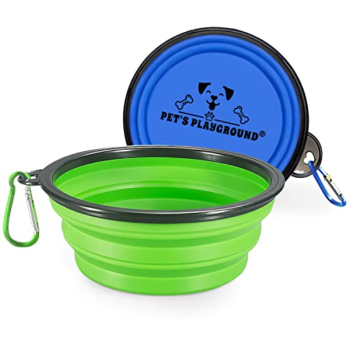 Pet's Playground Reisenapf für Hunde (1 Liter, Blau und Grün) von Pet's Playground