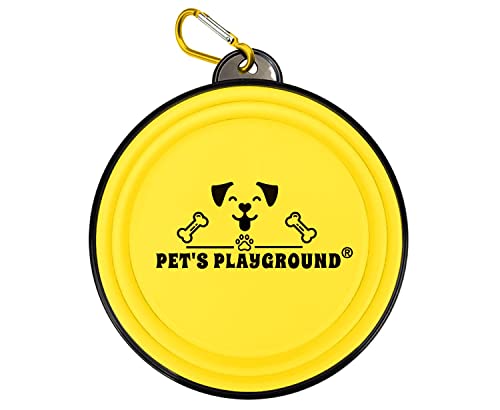 Pet's Playground Reisenapf für Hunde (1 Liter, gelb) von Pet's Playground