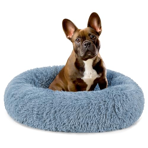 PetAmi Hundebett für kleine Hunde, rundes Donut-Welpenbett, beruhigendes Katzenbett, Kunstfell-Hundekissen, waschbares Haustierbett, weiches Kissen für mittelgroße Hunde, staubiges Blau 58.4 cm PetAmi Hundebett für kleine Hunde, rundes Donut-Welpenbett, beruhigendes Katzenbett, Kunstfell-Hundekissen, waschbares Haustierbett, weiches Kissen für mittelgroße Hunde, staubiges Blau 58.4 cm von PetAmi