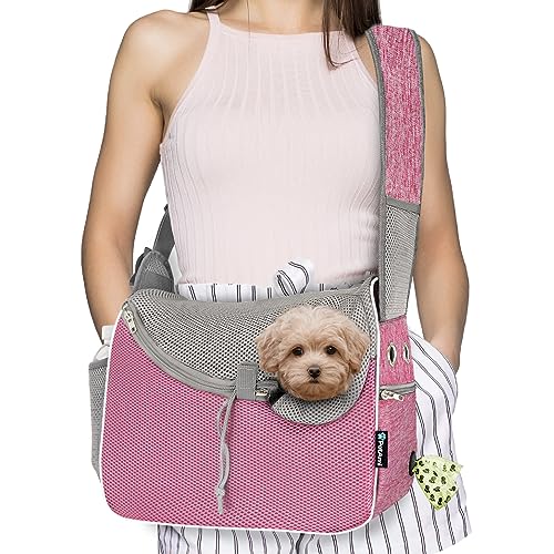 PetAmi Kleine Hundeschling-Tragetasche, weiche Seiten, Umhängetasche, Welpen-Tragetasche, verstellbare Schlinge für mittelgroße Hunde und Katzen, Reisen, Hundetasche für Reisen, atmungsaktiv, von PetAmi