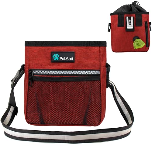 PetAmi Leckerli-Tasche für Hunde, Leckerli-Tasche für Training, Hunde-Spaziergänge, Halterung für Trockenfutter, Haustierfutterspielzeug, Hundetrainer, Essentials-Zubehör, Kotbeutelspender, 3 von PetAmi