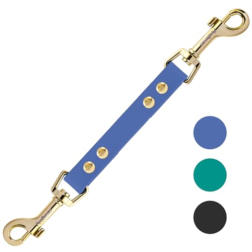 PetBonus Hundehalsband Clips, Wetterfeste Sicherungsband für Hundegeschirr, Stachelhalsband, Robuste doppelendiger Leinenverbinder (Blau) von PetBonus