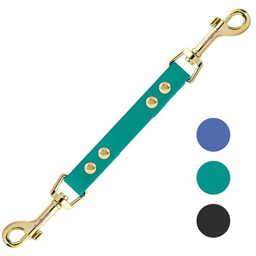 PetBonus Hundehalsband Clips, Wetterfeste Sicherungsband für Hundegeschirr, Stachelhalsband, Robuste doppelendiger Leinenverbinder (Grün) von PetBonus