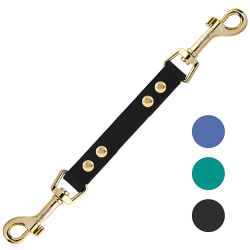 PetBonus Hundehalsband Clips, Wetterfeste Sicherungsband für Hundegeschirr, Robuste doppelendiger Leinenverbinder (Schwarz) von PetBonus