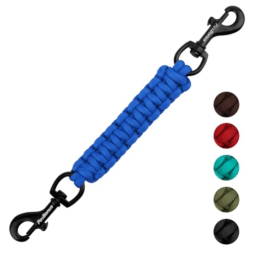 PetBonus Hundehalsband Clips, handgefertigtes Sicherungsband für Hundegeschirr, Stachelhalsband, doppelendiger Leinenverbinder (Blau) von PetBonus