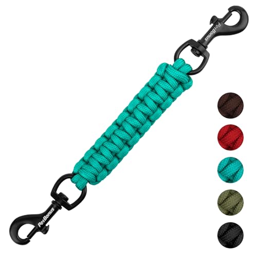 PetBonus Hundehalsband Clips, handgefertigtes Sicherungsband für Hundegeschirr, Stachelhalsband, doppelendiger Leinenverbinder (Türkis) von PetBonus