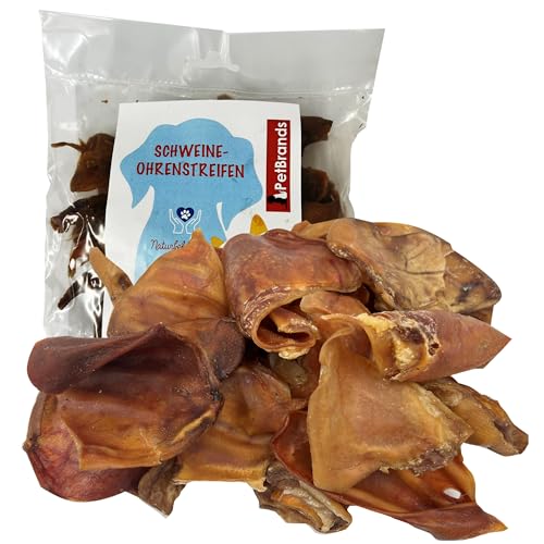 PetBrands Premium Schweineohrstreifen für Alle Hunde - 100% Schwein - Ideale Zahnreinigung - 250g - Getreidefrei - Kauartikel von PetBrands