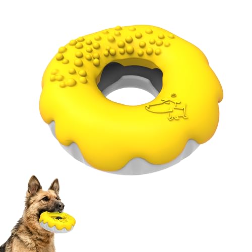 PetBuds Hundespielzeug unzerstörbar – interaktives Hundespielzeug gegen Langeweile – Donut-Form, unzerstörbares Hundespielzeug und Kauspielzeug für Hunde – 2-in-1 Leckerli-Spielzeug und von PetBuds