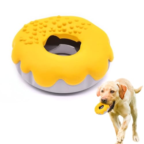 PetBuds Hundespielzeug unzerstörbar – interaktives Hundespielzeug gegen Langeweile – Donut-Form, unzerstörbares Hundespielzeug und Kauspielzeug für Hunde – 2-in-1 Leckerli-Spielzeug und von PetBuds