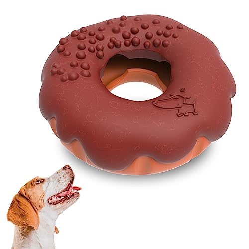 PetBuds Unzerstörbares Hundespielzeug – Interaktives Hundespielzeug gegen Langeweile – Donut-Form Leckerli-Spender Hundespielzeug und Kauspielzeug für Hunde – 2-in-1 Hundeleckerli-Spielzeug und von PetBuds