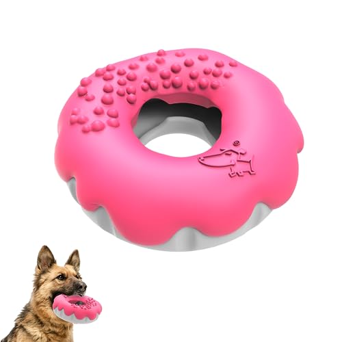 PetBuds Hundespielzeug unzerstörbar – interaktives Hundespielzeug gegen Langeweile – Donut-Form unzerstörbares Hundespielzeug und Kauspielzeug für Hunde – 2-in-1 Leckerli-Spielzeug und von PetBuds