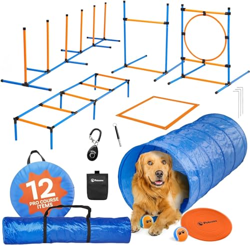 PetCove Hund Agility Course Hinterhof Set, Hund Agility Ausrüstung, Hund Hinderniskurs Hinterhof, Agility Trainingsgeräte für Hunde, Hund Agility Tunnel von PetCove