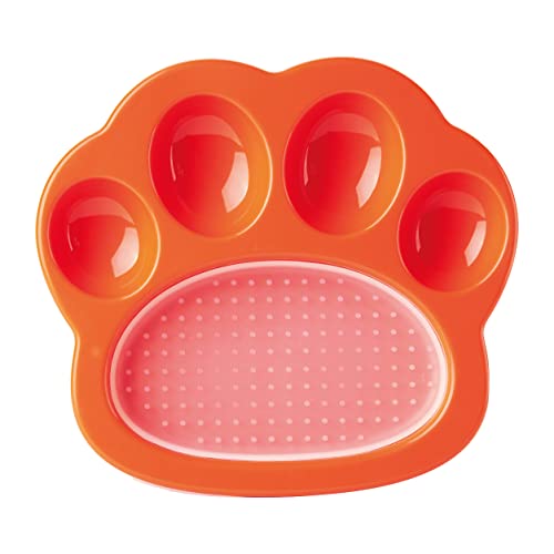 PetDreamHouse PAW 2-in-1 Mini Slow Feeder & Lick Pad, lustige und einzigartige pfotenförmige Futterschale mit austauschbarem Paw Lick Pad. von PetDreamHouse