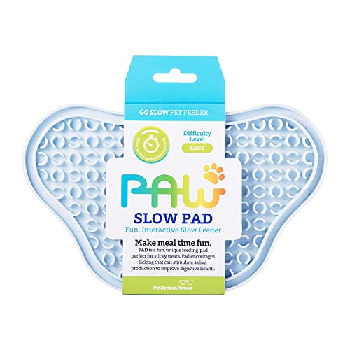 PetDreamHouse PAW Slow Lick Pad - rutschfeste Leckmatte für Hunde & Katzen, Angstlinderung, langlebiges TPE, Saugnapfgriff, spülmaschinenfest - Babyblau von PetDreamHouse