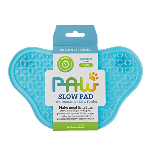 PetDreamHouse Paw Feeder Lick Pad Hunde-Leckunterlage, Ablenkungsmatte für Bad oder Dusche, zum Lecken von Paste, Soße, Joghurt oder Erdnussbutter – Blau von PetDreamHouse