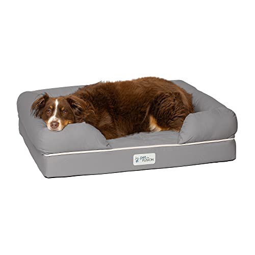 PetFusion Large Hunde/katze mit massivem 10 cm Memory Foam, wasserdichtem Innenfutter und YKK Premium-Reißverschlüssen, Atmungsaktive Baumwollmischung, herausnehmbar und leicht zu reinigen, S von PetFusion