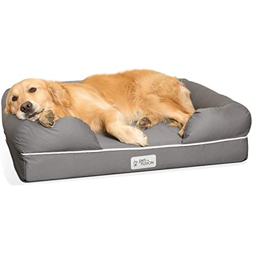 PetFusion Large Hunde/katze mit massivem 10 cm Memory Foam, wasserdichtem Innenfutter und YKK Premium-Reißverschlüssen, Atmungsaktive Baumwollmischung, herausnehmbar und leicht zu reinigen, S von PetFusion