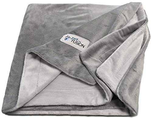 PetFusion Premium Kleine Hunde- oder Katzendecke (79x69 cm). Reversible Grey Micro Plüsch. [100% weicher Polyester] von PetFusion