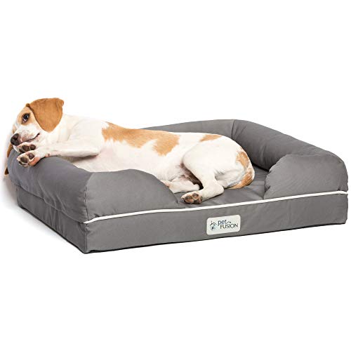 PetFusion Ultimate Solid 2,5 "Memory Foam Haustierbett für kleine Hunde und Katzen (25 x 20 x 5,5" orthopädische Sofacouch; grau). Ersatzabdeckungen und Decken sind ebenfalls erhältlich von PetFusion