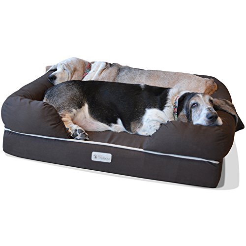 PetFusion Ultimate Solid 4 "Memory Foam Hunde/katze bett für mittlere und große HUnde/Katze (36 x 28 x 9" orthopädische Sofa-Couch; braun). Ersatzabdeckungen und Decken sind ebenfalls erhältlich von PetFusion