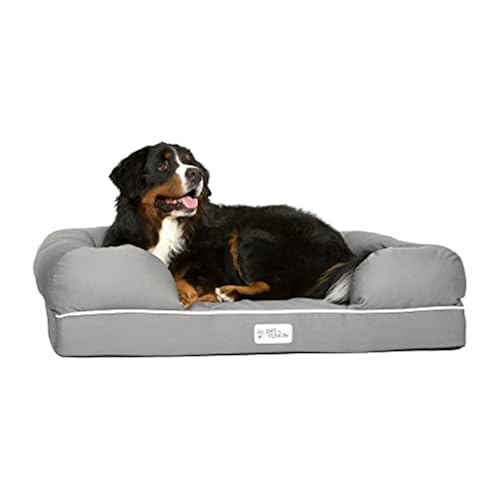 PetFusion Ultimate Solid 4 "Memory Foam Hunde/katzebett für X große Hunde/katze (44x34x10 zollorthopädische Sofa Couch; grau). Ersatzabdeckungen und Decken sind ebenfalls erhältlich von PetFusion