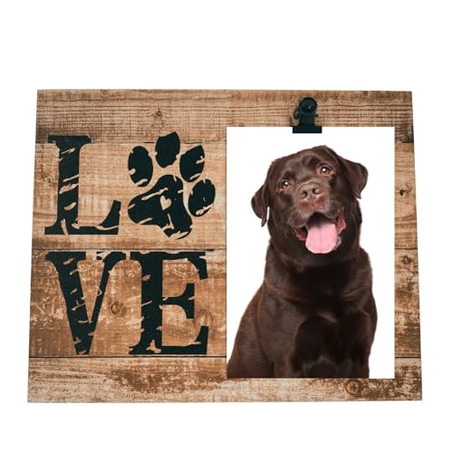 PetLove Bilderrahmen für Hundefotos • Bilderrahmen Holz für Haustier Bilder • Hunde Erinnerung • Trauergeschenk als Andenken an verstorbenen Hund • Gedenktafel Hund • Für Fotos 13x18cm von PetLove