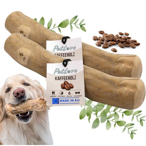 PetLove Kaffeeholz für Hunde • Kauholz Hund als Hundespielzeug & Zahnpflege • Holzknochen für Hund • Ohne Koffein • Größe: L - 2er Pack • Für große Hunde von PetLove