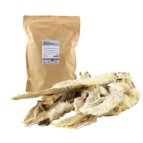 PetLove Kaninchenohren mit Fell (800g) • Kausnack für Hunde & Katzen • 100% natürliches Trockenfleisch • Langer Kauspaß & Snack für Hunde • Leicht verdaulich & nahrhaft • Hunde Leckerli von PetLove