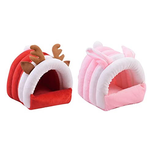 2pcs Ratten Hamster Warmes Bett Haus Kissen Hamster Bett Hamsterzubehör Hamster Versteck Maus Warmer Kanal Super Weicher Plüsch Tunnel Nest Kleines Haustier Hammockel Hängematte Kleintiere von PetPhindU