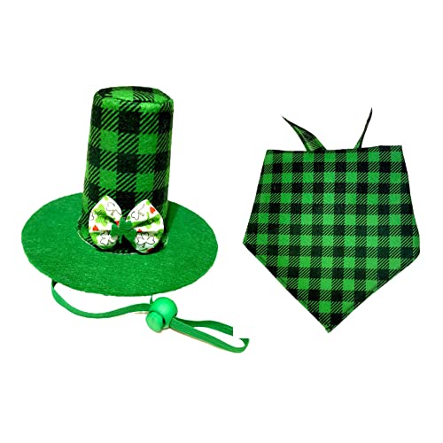 2pcs St. Patricks Day Hunde Kostüm St. Patrick's Day Hundedekoration Lieferungen Vierblatt Clover Triangular Handtuch Haustier Hut Katze Haustier Kopfschmuck St. Patrick's Day Hund von PetPhindU