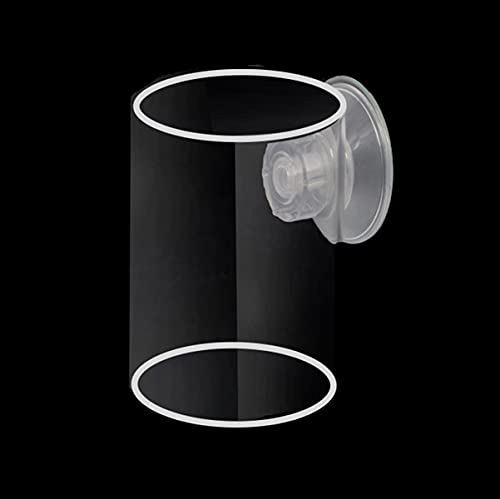 Aquarium Auto Fish Feeder Fischfutter Dispenser Fisch Tank Anlage Garnelen Feeder Acryl Zylindrischen Tasse Fisch Fütterung Tasse mit Saug Tasse für Pellet Floating Fisch Lebensmittel von PetPhindU