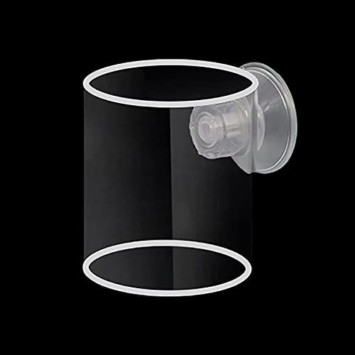 Aquarium Auto Fish Feeder Fischfutter Dispenser Fisch Tank Anlage Garnelen Feeder Acryl Zylindrischen Tasse Fisch Fütterung Tasse mit Saug Tasse für Pellet Floating Fisch Lebensmittel von PetPhindU