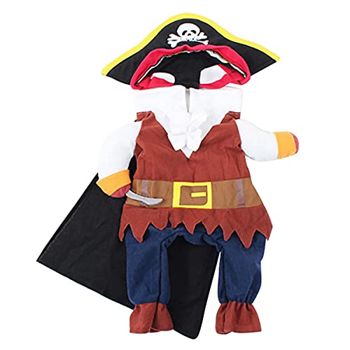 Haustier Halloween Pirat Uniform mit Hut Kostüm Halloween Party Events Pet Bekleidung für Katze Hund Halloween Cosplay Welpen Kleine Mittlere Hunde Chihuahua Teddy Mops Weihnachtsfeier von PetPhindU