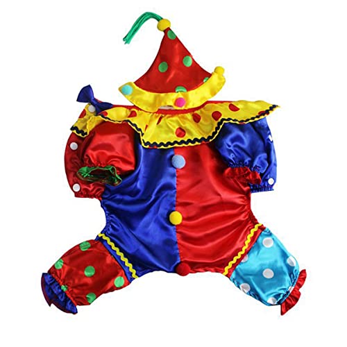 Hund Halloween Kostüm Welpe Kleidung Cosplay Clown Kleidung Haustier Kostüme für Kleine Hunde Katzen Halloween Party Haustier Foto Requisiten für Halloween Kleine Hunde und Katzen Cosplay von PetPhindU