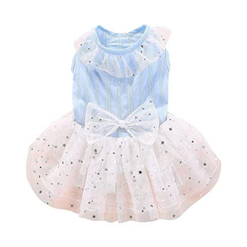 Hund Kleid Hund Party Mädchen mit Bowknot Katze Kleidung Sweet Bowknot Kleiner Hund Rock Hund Prinzessin Kleid Hund Kleider Atmungsaktiv Rock Mädchen Hund Doggie Kleid Welpen Outfits für von PetPhindU