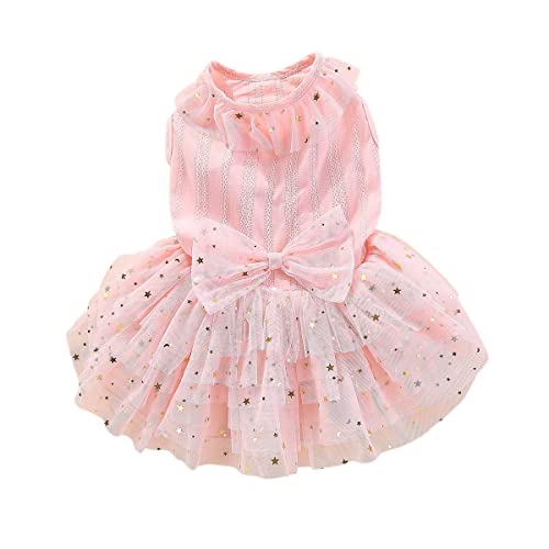 Hund Kleid Hund Party Mädchen mit Bowknot Katze Kleidung Sweet Bowknot Kleiner Hund Rock Hund Prinzessin Kleid Hund Kleider Atmungsaktiv Rock Mädchen Hund Doggie Kleid Welpen Outfits für von PetPhindU