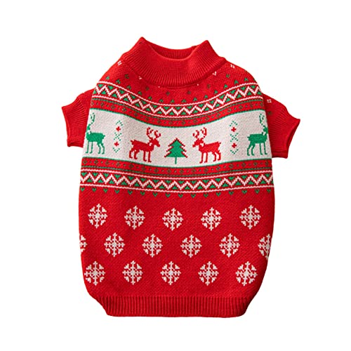 Hund Weihnachtspullover Weihnachtsfest Pullover Haustier Pullover Pomeranische Französische Hundekämpfe Kleidung Verdickte Weihnachtsbaum Elch Weihnachten Hundepullover Katze Kostüme von PetPhindU