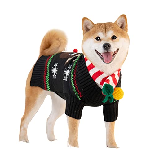 Hund Weihnachtspullover Weihnachtsfest Pullover Hund Kleidung Herbst und Winterpullover Shiba Inu Teddy Methode Winterkleidung Kleine und Mittlere Hunde Welpen Haustier Freizeit von PetPhindU