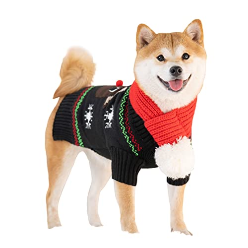 Hund Weihnachtspullover Weihnachtsfest Pullover Hund Kleidung Herbst und Winterpullover Shiba Inu Teddy Methode Winterkleidung Kleine und Mittlere Hunde Welpen Haustier Freizeit von PetPhindU