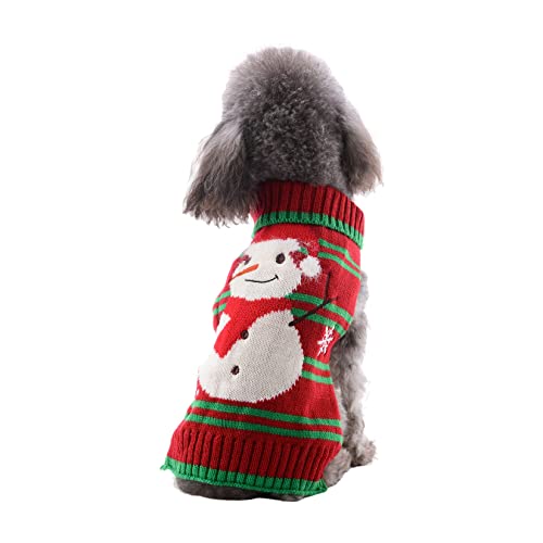 Hund Weihnachtspullover Weihnachtsheilspülpullover Hund Kleidung Frühling Herbst Teddy Pudel Welpe Pullover Weihnachtskleidung Elch Weihnachtskleid Hunde Strickpullover Strickkleidung von PetPhindU