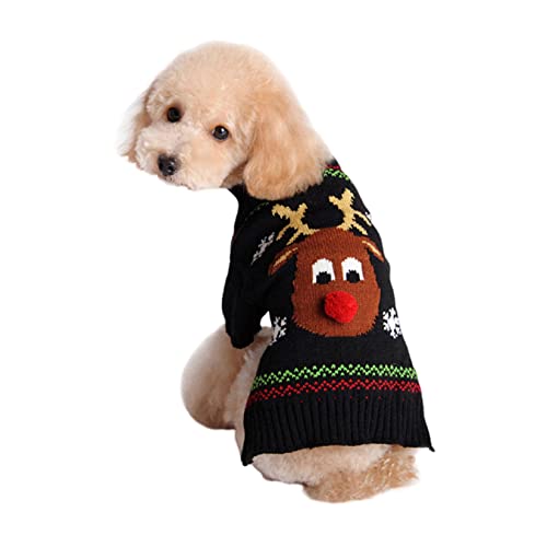 Hund Weihnachtspullover Weihnachtsheilspülpullover Hund Kleidung Frühling Herbst Teddy Pudel Welpe Pullover Weihnachtskleidung Elch Weihnachtskleid Hunde Strickpullover Strickkleidung von PetPhindU