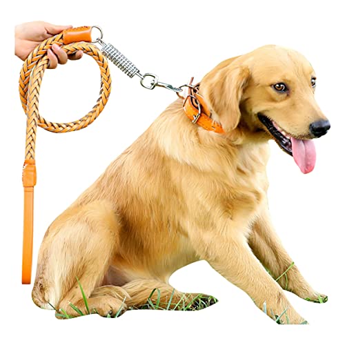 Hunde -Leine Lederhund -Leine Leine Leine Leine Schwere Training Leine 360 ​​° Tangle Free Hunde -Leine Hochleistungs -Leine mit Schwenkverriegelungshaken Langlebiger Verkehrsleine mit von PetPhindU