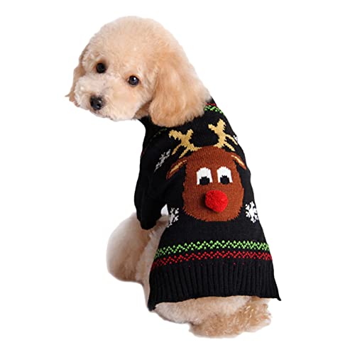 Hunde Weihnachtspullover Weihnachtsheilstierpullover Haustier Kleidung Kleiner und Mittlerer Hund Pudel Teddy Santa Claus Haustier Strickpullover Hund Kleidung Kaltes Wetter Hunde Kleidung von PetPhindU