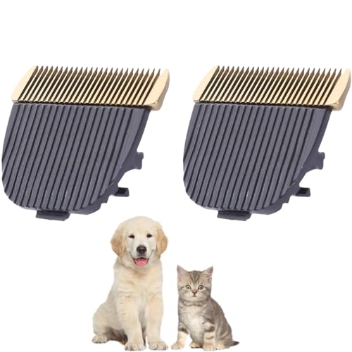 Hundehaarschneidemaschine Klinge Professionelle Haustier Schermaschine Ersatzklingen Katze Hund Zubehör für Baorun P2/P3 (Einheitsgröße, BrownX2) von PetPhindU