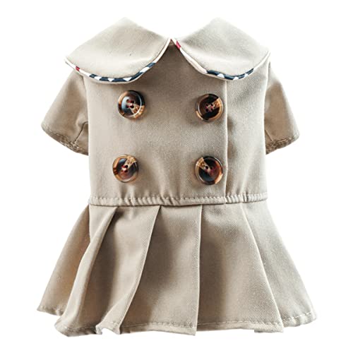 Hundekleid Hund Rock Hemd mit Rüschen Kleid Rot Khaki Knöpfe Hund Rock Weiche & Bequemlichkeit Frühling Hundekleider Welpen Festival Röcke Niedlichen Haustier Kleidung Weiche Atmungsaktiv von PetPhindU