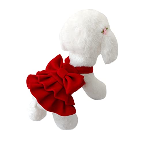 Hundekleid Hunde Kleider Hunde Kostüm Hundekleid Katze Outfits Kleidung Haariger Weihnachtsrock Rotes Hund Kleidung Teddy Katze Haustier Bichon Pomeranian Herbst- und Winterkleidung Katze von PetPhindU